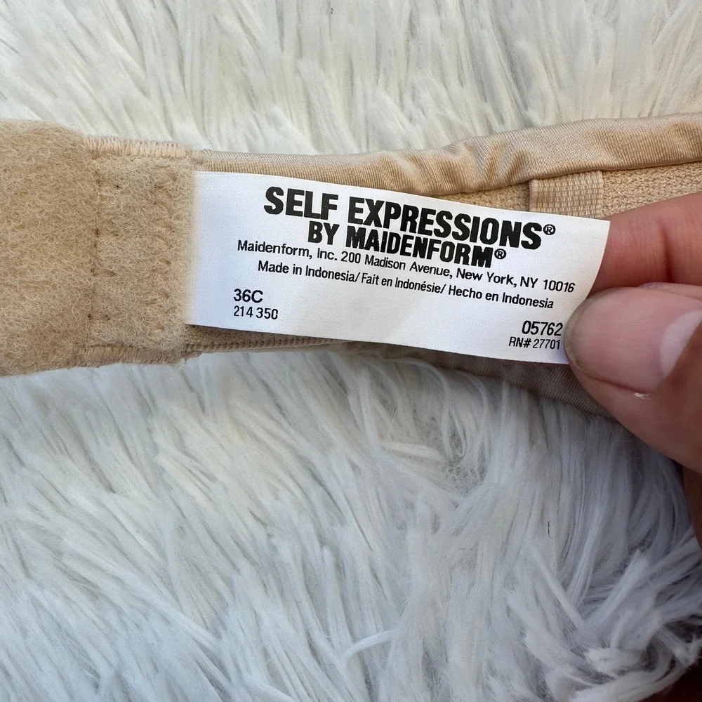 Maidenform Self Expressions Strapless Convertible‎ Bra I-Fit Beige Size 36C NWT